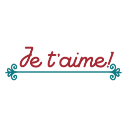 Je te aime lettering PNG Design