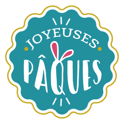 Joyeuses paques bunny ears lettering PNG Design