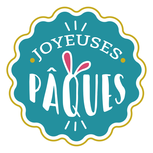 Joyeuses paques bunny ears lettering PNG Design