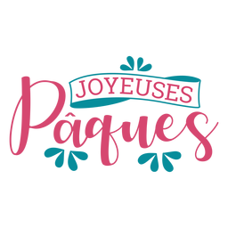 Joyeuses paques cinta letras Diseño PNG