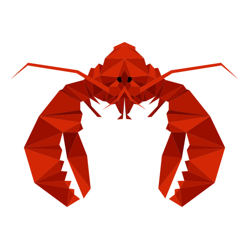 Vista frontal da lagosta lowpoly Desenho PNG