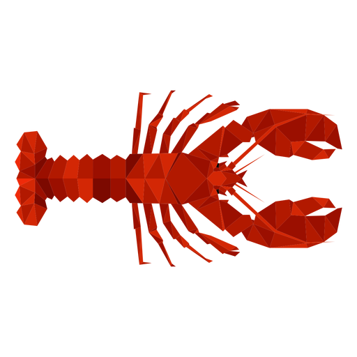 Vista superior da lagosta lowpoly Desenho PNG