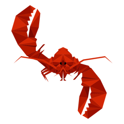 Lobster waving lowpoly PNG Design