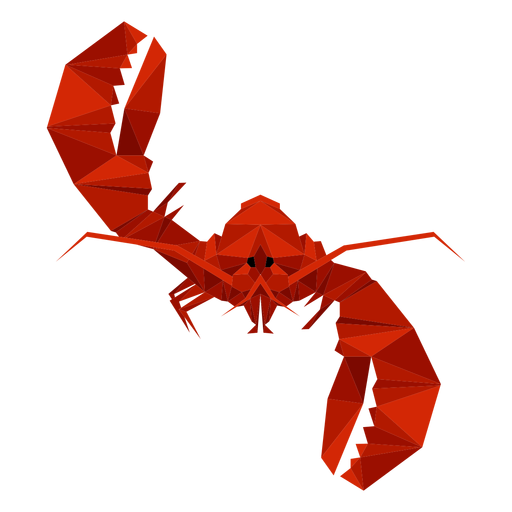 Langosta agitando lowpoly Diseño PNG