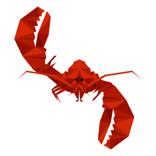 Lobster waving lowpoly PNG Design