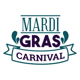 Mardi Gras Carnaval lettering Desenho PNG
