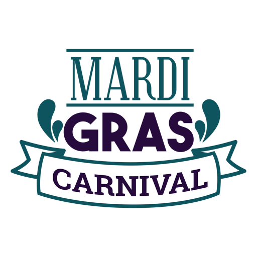 Mardi Gras Carnaval lettering Desenho PNG