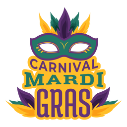 Mardi gras colombina mask lettering PNG Design