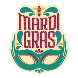 Mardi gras colombina mask sticker PNG Design