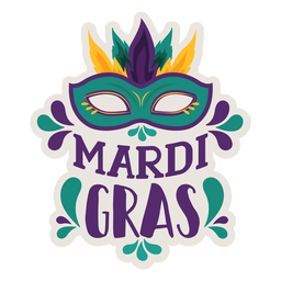 Mardi gras domino mask sticker PNG Design
