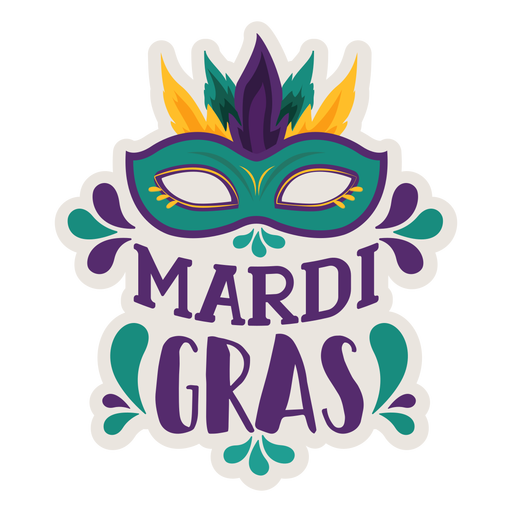 Mardi Gras Domino-Maskenaufkleber PNG-Design