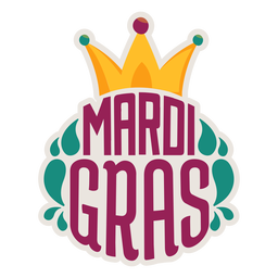 Mardi gras jester hat sticker PNG Design