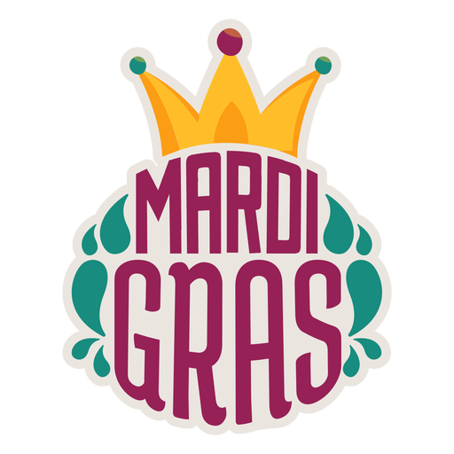 Mardi gras jester hat sticker PNG Design