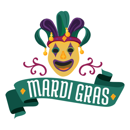 Letras de máscara de bufón de mardi gras Diseño PNG