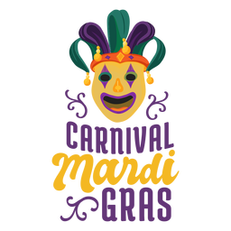 Letras de máscara de joker de mardi gras Diseño PNG
