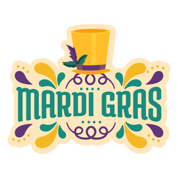 Letras de sombrero de mago de mardi gras Diseño PNG