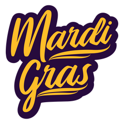 Mardi gras retro lettering PNG Design