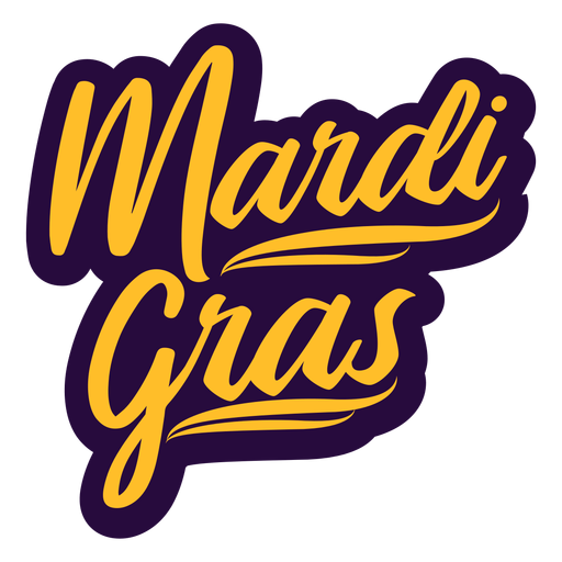 Mardi Gras Retro-Schriftzug PNG-Design