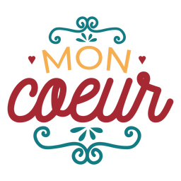 Letras de lun coeur Diseño PNG