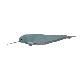 Narwhal side view lowpoly PNG Design Transparent PNG