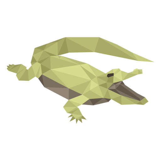 Alligator mit offenem Mund Low Poly PNG-Design