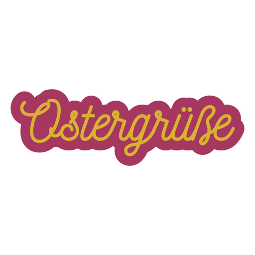 Letras de la etiqueta engomada de Ostergrusse Diseño PNG