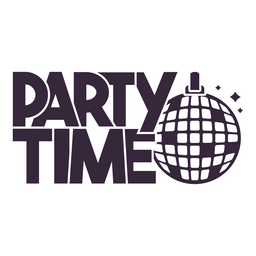 Party Time Disco Ball Lettering PNG & SVG Design For T-Shirts