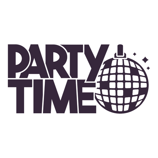 Partytime Discokugel Schriftzug PNG-Design