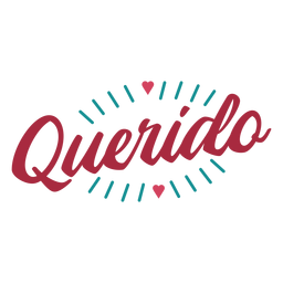 Letras de coração Querido Desenho PNG