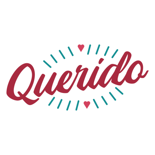 Querido heart lettering PNG Design