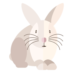 Rabbit front view flat PNG Design