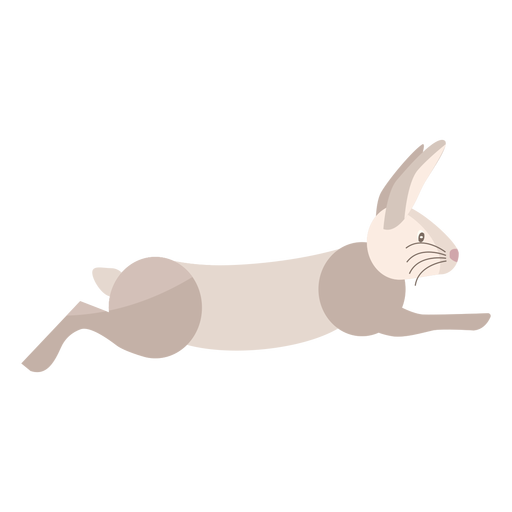 Rabbit running flat PNG Design