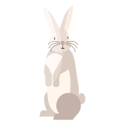 Rabbit standing flat PNG Design