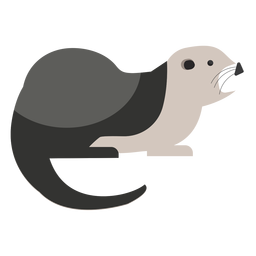 Nutria de mar vista lateral plana Diseño PNG