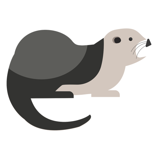 Sea otter side view flat PNG Design