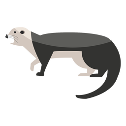 Sea otter walking flat PNG Design