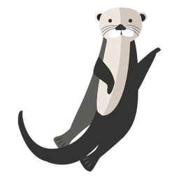Seeotter winken flach PNG-Design
