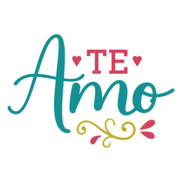 Letras de corazones te amo Diseño PNG