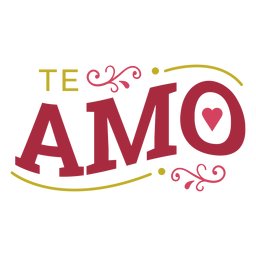 Letras de te amo Diseño PNG