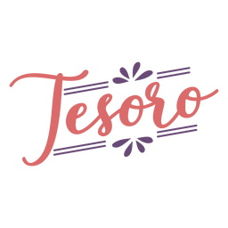 Letras de flor Tesoro Desenho PNG