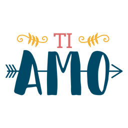 Letras de seta de ti amo Desenho PNG