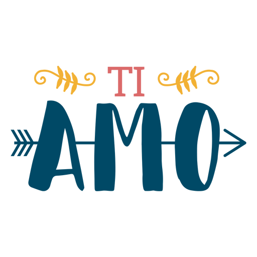 Ti-Amo-Pfeil-Schriftzug PNG-Design