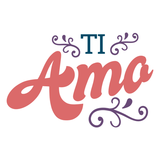 Letras ti amo Diseño PNG