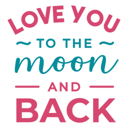 Para a lua e letras de volta Desenho PNG