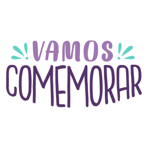 Vamos comemorar letras Diseño PNG