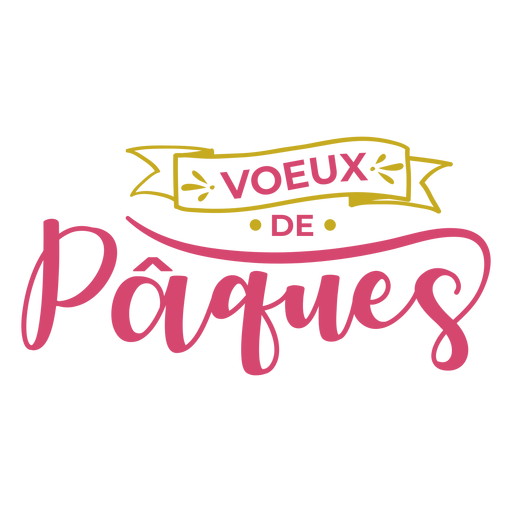 Voeux de paques ribbon lettering PNG Design