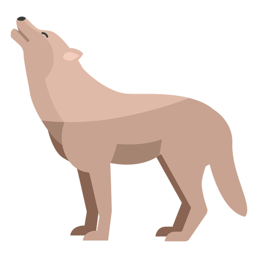 Wolf howling flat PNG Design