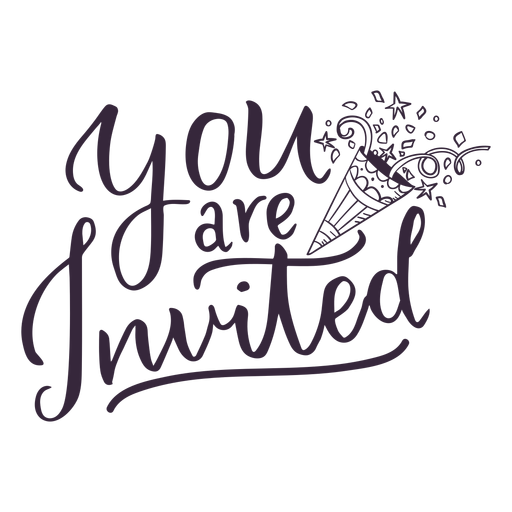 You are invited lettering