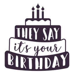Letras de tu pastel de cumpleaños Diseño PNG