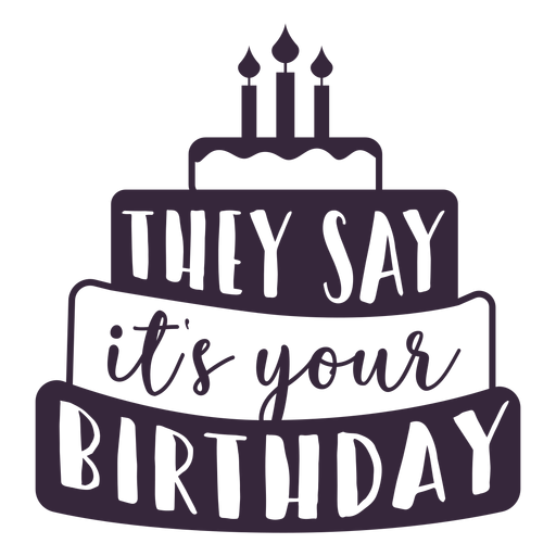Your birthday cake lettering PNG Design